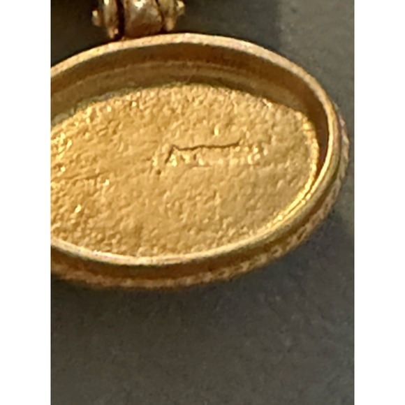 Vintage Black Cabochon Drop Dangle Brushed Gold Tone Clip On Earrings #415 - Picture 7 of 11